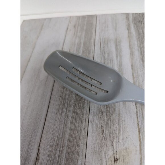 King Kraft #1 Country Blue Nylon Plastic Slotted Spoon 11" Vintage - Picture 2 of 7